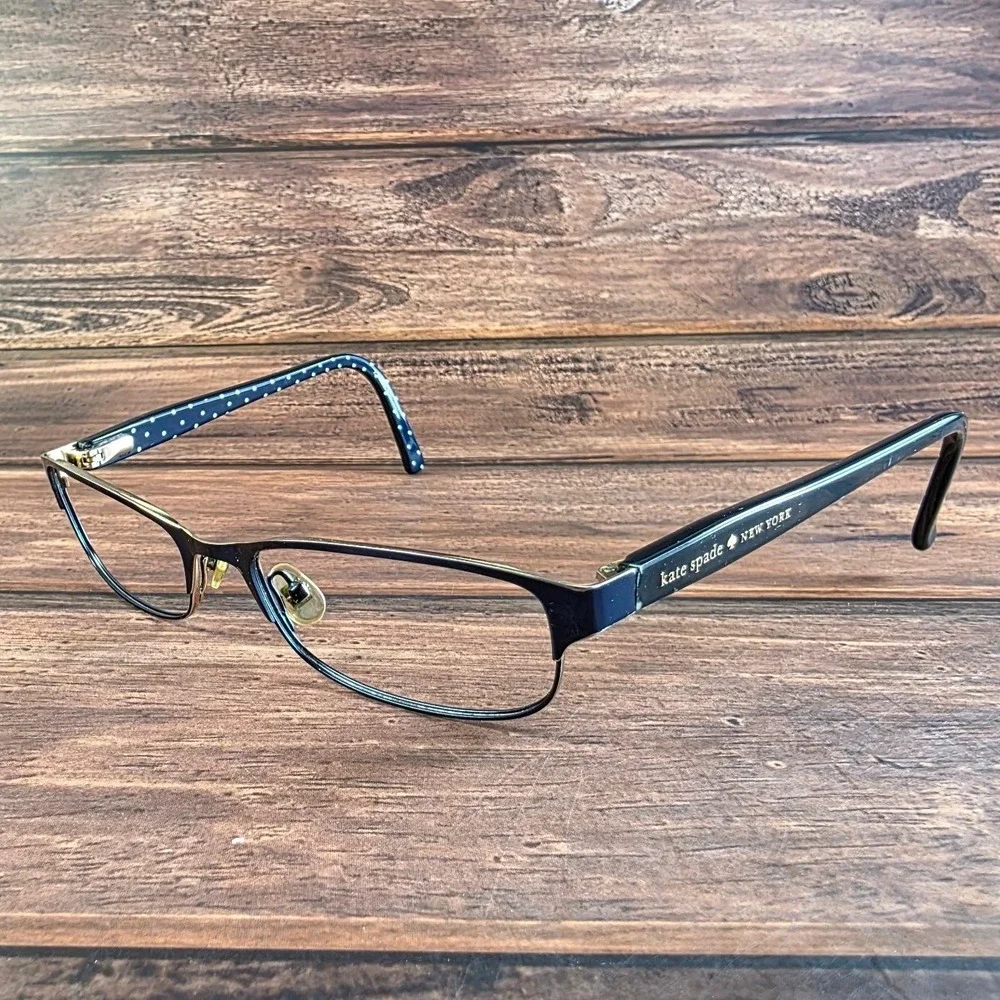 Kate Spade New York Navy Blue Polka Dot Eyeglasses 52-‎ 17 -135 FRAMES ONLY
